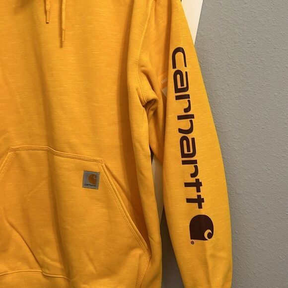 Carhartt Men's Loose Fit‎ Logo Sleeve Graphic Sweatshirt yellow size Medium NWT - Picture 4 of 7